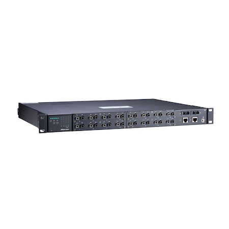 Moxa 16Port Fiber St, Rugged Device Server, 2X10/100M Rj45 NPort S9650I-16F-2HV-E-T